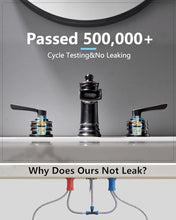 Load image into Gallery viewer, Fapully Oil Rubbed Bronze Bathroom Sink Faucet, Waterfall Bathroom Faucets 3 Hole, 8 Inch Widespread Bathroom Faucet with Pop-up Drain, 2-Handle Faucet for Bathroom Sink Vanity RV