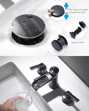 Load image into Gallery viewer, Fapully Oil Rubbed Bronze Bathroom Sink Faucet, Waterfall Bathroom Faucets 3 Hole, 8 Inch Widespread Bathroom Faucet with Pop-up Drain, 2-Handle Faucet for Bathroom Sink Vanity RV
