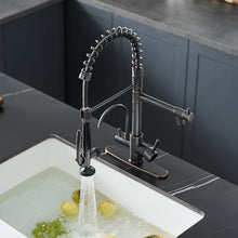 Load image into Gallery viewer, Fapully 3 in 1 Kitchen Faucet with Water Filler and Pull Down Sprayer, Oil Rubbed Bronze Commercial Kitchen Sink Faucet with Drinking Water Faucet for 1 or 3 Hole