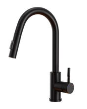 Load image into Gallery viewer, Modern Pull Down Kitchen Faucet Solid Brass Single Handle Black Kitchen Sink Faucet with Pull Out Sprayer