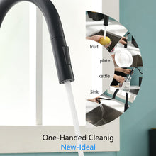 Load image into Gallery viewer, Modern Pull Down Kitchen Faucet Solid Brass Single Handle Black Kitchen Sink Faucet with Pull Out Sprayer