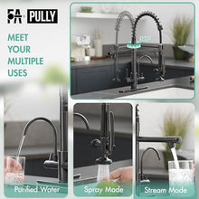 Load image into Gallery viewer, Fapully 3 in 1 Kitchen Faucet with Water Filler and Pull Down Sprayer, Oil Rubbed Bronze Commercial Kitchen Sink Faucet with Drinking Water Faucet for 1 or 3 Hole