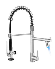 Load image into Gallery viewer, Fapully Kitchen Faucet with Pull Down Sprayer,Commercial Single Handle Kitchen Sink Faucet with LED Light Chrome