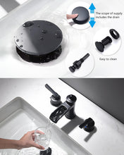 Load image into Gallery viewer, Fapully Matte Black Bathroom Sink Faucet, Waterfall Bathroom Faucets 3 Hole, 8 Inch Widespread Bathroom Faucet with Pop-up Drain, 2-Handle Faucet for Bathroom Sink Vanity RV
