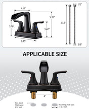 Load image into Gallery viewer, Fapully Bathroom Faucet, Waterfall Bathroom Sink Faucet Widespread, Oil Rubbed Bronze 4 Inch Centerset Faucet for Bathroom Sink with Pop-up Drain