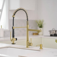 Load image into Gallery viewer, Fapully Built in Soap Dispenser,Stainless Steel 17OZ Dsih Soap Dispenser or Lotion for Kitchen Sink Brushed Gold