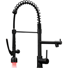 Load image into Gallery viewer, Fapully Commercial Single Handle Pull Down Sprayer Oil Rubbed Bronze Kitchen Faucet, Kitchen Sink Faucet with LED Light