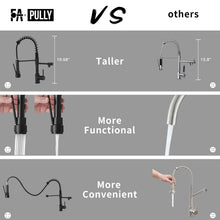 Load image into Gallery viewer, Black 3 Way Kitchen Faucet with Pull Down Sprayer,Commercial Kitchen Sink Faucet with Drinking Faucet Water Filter or Cold Pot Filler Faucets for Kitchen Sink