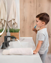 Load image into Gallery viewer, Fapully Oil Rubbed Bronze Bathroom Faucet 3 Hole, Waterfall 8 Inch Two-Handle Widespread Bathroom Sink Faucet with Pop-up Drain