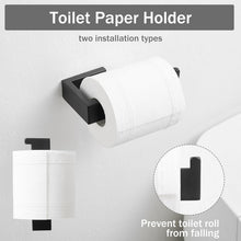 Load image into Gallery viewer, Fapully 8 Piece Bathroom Hardware Accessories Set Stainless Steel Matte Black Wall Mounted