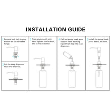 Load image into Gallery viewer, Fapully Built in Soap Dispenser,Stainless Steel 17OZ Dsih Soap Dispenser or Lotion for Kitchen Sink Brushed Gold