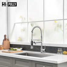 Load image into Gallery viewer, Fapully Kitchen Sink Faucets Robinet Cuisine Contemporary Spring Single Handle with Pull Down Sprayer Chrome