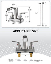 Load image into Gallery viewer, Fapully Bathroom Faucet, Waterfall Bathroom Sink Faucet Widespread, 4 Inch Centerset Brushed Nickel Faucet for Bathroom Sink with Pop-up Drain