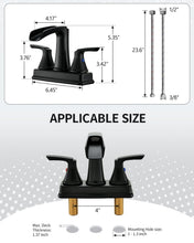 Load image into Gallery viewer, Fapully Matte Black Bathroom Faucet, Waterfall Bathroom Sink Faucet Widespread, 4 Inch Centerset Faucet for Bathroom Sink with Pop-up Drain