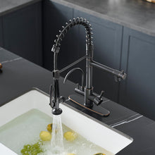 Load image into Gallery viewer, Fapully 3 in 1 Kitchen Faucet with Water Filler and Pull Down Sprayer, Oil Rubbed Bronze Commercial Kitchen Sink Faucet with Drinking Water Faucet for 1 or 3 Hole