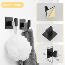 Load image into Gallery viewer, Fapully 23.6-Inch 6 Piece Bathroom Hardware Accessories Set Stainless Steel Wall Mounted Matte Black Include Towel Bar,Hand Towel Holder,Toilet Paper Holder,Robe Towel Hook,Coat Hook,Towel bar Set.