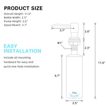 Load image into Gallery viewer, Fapully Built in Soap Dispenser,Stainless Steel 17OZ Dsih Soap Dispenser or Lotion for Kitchen Sink Brushed Gold