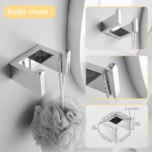Load image into Gallery viewer, Fapully 23.6-Inch 6 Piece Bathroom Hardware Accessories Set Stainless Steel Wall Mounted Chrome Include Towel Bar,Hand Towel Holder,Toilet Paper Holder,Robe Towel Hook,Coat Hook,Towel bar Set.