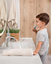 Load image into Gallery viewer, Fapully Brushed Nickel Bathroom Faucet 3 Hole, Waterfall 8 Inch Widespread Bathroom Sink Faucet with Pop-up Drain, Two-Handle Faucet for Bathroom Sink