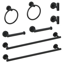 Load image into Gallery viewer, Fapully 8 Piece Bathroom Accessories Set Stainless Steel,Bathroom Hardware Set Matte Black Wall Mounted
