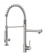 Load image into Gallery viewer, Fapully Commercial Pull Down Kitchen Sink Faucet with Sprayer Brushed Nickel