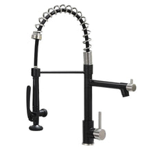 Load image into Gallery viewer, Pull Down Kitchen Faucet with Sprayer,Fapully Commercial Matte Black&Brushed Nickel Kitchen Sink Faucets