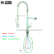 Load image into Gallery viewer, Brushed Gold Kitchen Faucet with Pull Down Sprayer, Single Handle Commercial Brass Kitchen Sink Faucets with 3 Way Drinking Kitchen Faucet, for Water Filtration System or Pot Filler Faucet in Gold