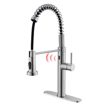 Load image into Gallery viewer, Fapully Touchless Kitchen Faucet with Pull Down Sprayer,Sensor Commercial Pull-Down Single Handle Kitchen Sink Faucet Brushed Nickel