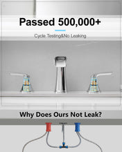 Load image into Gallery viewer, Fapully Chrome Bathroom Faucet 3 Hole, Waterfall 8 Inch Widespread Bathroom Sink Faucet with Pop-up Drain, Two-Handle Faucets for Bathroom Sink