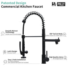 Load image into Gallery viewer, Fapully Black Kitchen Faucet,Commercial Pull Down Kitchen Sink Faucet with Sprayer