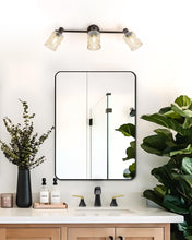 Load image into Gallery viewer, Fapully Bathroom Faucet 3 Hole, Waterfall 8 Inch Widespread Bathroom Sink Faucet with Pop-up Drain, Matte Black&Gold Two-Handle Faucets for Bathroom Sink