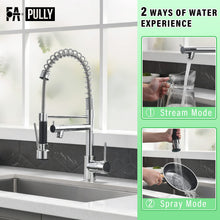Load image into Gallery viewer, Fapully Kitchen Sink Faucets Robinet Cuisine Contemporary Spring Single Handle with Pull Down Sprayer Chrome
