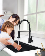 Load image into Gallery viewer, Commercial Style Kitchen Sink Faucet Single Handle with Pull Down Sprayer,Black Painting Kitchen Tap