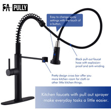 Load image into Gallery viewer, Fapully Black Kitchen Faucet with Pull Down Sprayer,Touchless Motion Sensor Single Handle Faucet for Kitchen Sink