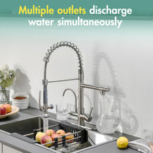 Load image into Gallery viewer, Fapully 3 in 1 Kitchen Faucet with Water Filler and Pull Down Sprayer,Brushed Nickel Commercial Kitchen Sink Faucet with Drinking Water Faucet