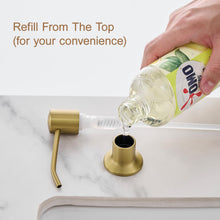 Load image into Gallery viewer, Fapully Built in Soap Dispenser,Stainless Steel 17OZ Dsih Soap Dispenser or Lotion for Kitchen Sink Brushed Gold