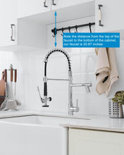 Load image into Gallery viewer, Fapully Kitchen Faucet with Pull Down Sprayer,Commercial Single Handle Kitchen Sink Faucet with LED Light Chrome