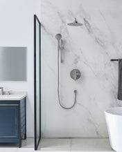 Load image into Gallery viewer, Fapully Wall Mounted 10-inch Shower System, Shower Faucets Sets Complete Round Shower Heads and Faucet Set with 6-Spray Handheld and Slide Bar Combo Included Valve and Trim Kit, Brushed Nickel