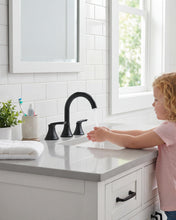 Load image into Gallery viewer, Fapully Black Bathroom Faucet 3 Hole, 8 Inch Widespread Bathroom Sink Faucet with Pop-up Drain, Two-Handle Faucet for Bathroom Sink Matte Black
