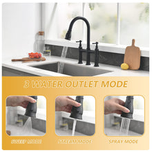 Load image into Gallery viewer, Fapully Bridge Kitchen Faucet with Pull Down Sprayer Matte Black