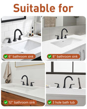 Load image into Gallery viewer, Fapully Bathroom Faucet 3 Hole, Oil Rubbed Bronze 8 Inch Widespread Bathroom Sink Faucet with Pop-up Drain, Two-Handle Faucet for Bathroom Sink