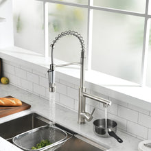 Load image into Gallery viewer, Fapully Commercial Kitchen Sink Faucet, Pull-Down Sprayer Kitchen Faucets Brushed Nickel