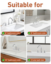 Load image into Gallery viewer, Fapully Bathroom Faucet 3 Hole, Chrome 8 Inch Widespread Bathroom Sink Faucet with Pop-up Drain, Two-Handle Faucet for Bathroom Sink