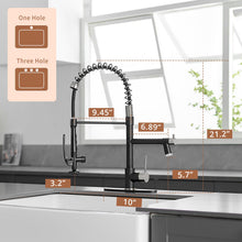 Load image into Gallery viewer, Fapully Kitchen Faucet, Black&Brushed Nickel Kitchen Faucet with Pull Down Sprayer, Commercial Kitchen Faucets with LED Light and Deck Plate