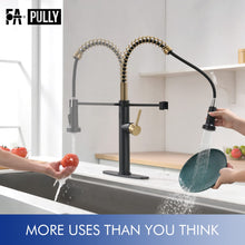 Load image into Gallery viewer, Fapully Touchless Kitchen Faucet with Pull Down Sprayer,Black and Gold Sensor Commercial Pull-Down Single Handle Kitchen Sink Faucet