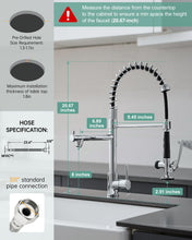Load image into Gallery viewer, Fapully Chrome Kitchen Faucet with Sprayer,Commercial Single Handle Pull Down Kitchen Sink Faucet