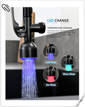 Load image into Gallery viewer, Fapully Commercial Single Handle Pull Down Sprayer Oil Rubbed Bronze Kitchen Faucet, Kitchen Sink Faucet with LED Light