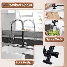 Load image into Gallery viewer, Fapully Kitchen Faucet, Black&Brushed Nickel Kitchen Faucet with Pull Down Sprayer, Commercial Kitchen Faucets with LED Light and Deck Plate