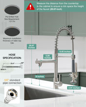 Load image into Gallery viewer, Fapully Commercial Pull Down Kitchen Sink Faucet with Sprayer Brushed Nickel