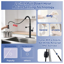 Load image into Gallery viewer, Fapully Black Kitchen Faucet with Pull Down Sprayer,Touchless Motion Sensor Single Handle Faucet for Kitchen Sink